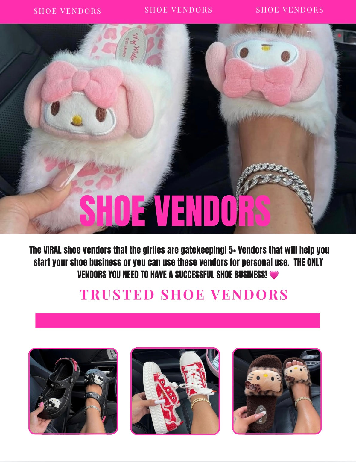 VIRAL SHOE VENDORS (10+ Vendors)